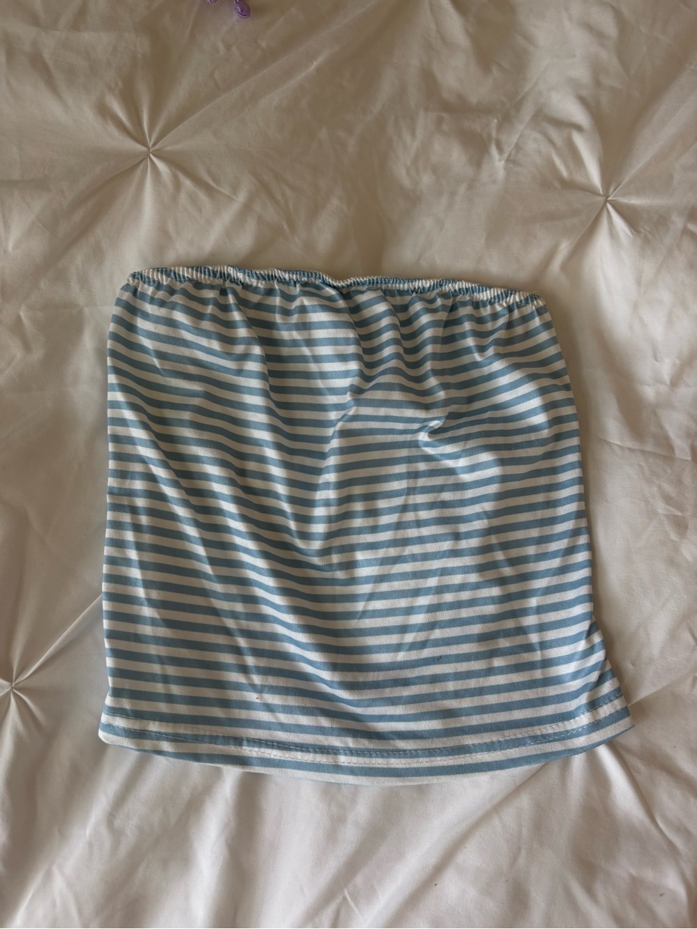 Edikted Blue & White Striped Tube Top